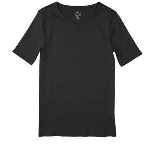 J Crew "Perfect Fit" Half-Sleeve Black Tee, M